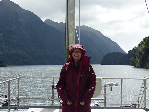 Judith on the Fiordland Navigator in Doubtful Sound, Nov 2015